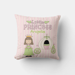 Pink & Green Custom Princess Throw Pillow