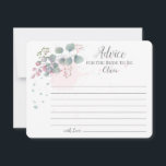 Pink Green Eucalyptus Advice for the Bride to Be<br><div class="desc">Pretty pink and green baby eucalyptus leaves cascade on one corner with some watercolor splashes scattered for this chic Bride to Be Advice card - Hand them to your guests or mail them with your invitation to be filled out and signed for a wonderful keepsake of your special shower guests....</div>