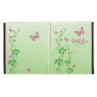 Pink, Green Floral Buttterflies iPad (1,2,3) Folio