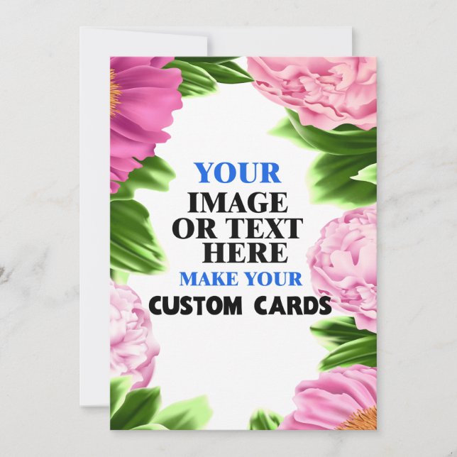 Pink Green Floral Template Create Your Own  (Front)