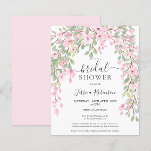pink green floral watercolor budget bridal shower