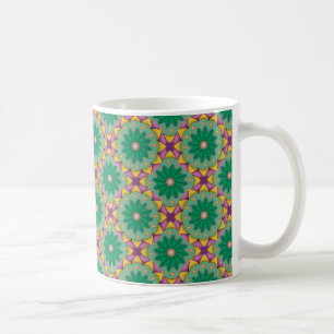 Pink Green Flower Pattern Coffee Mug