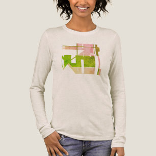 Pink Green Geometric Tribal Art Motif, Small Tri-Blend Shirt