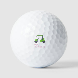 Pink Green Golf Cart Personalised  funny Golf Balls
