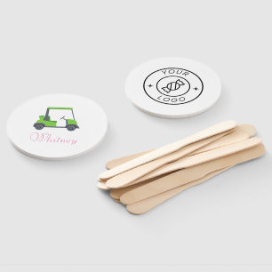  Pink Green Golf Cart Personalized  funny Hand Fan