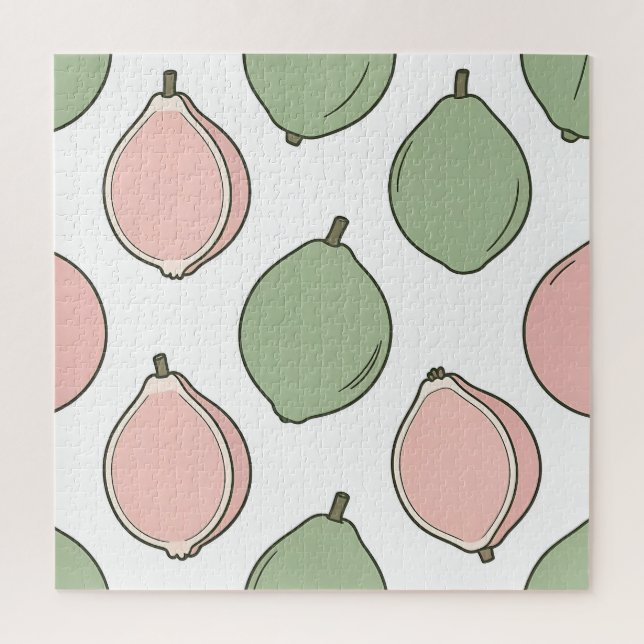 Pink Green Guava Pattern Jigsaw Puzzle (Vertical)