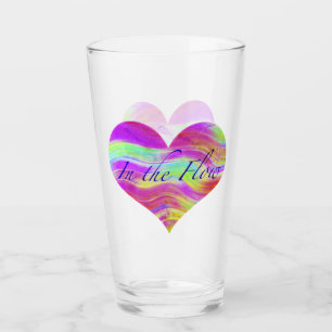 Pink Green Heart Glass