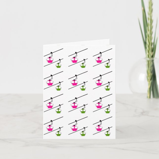 Pink & green holiday card (Front)