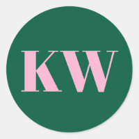 Pink Green Large Monogrammed Initial Personalised