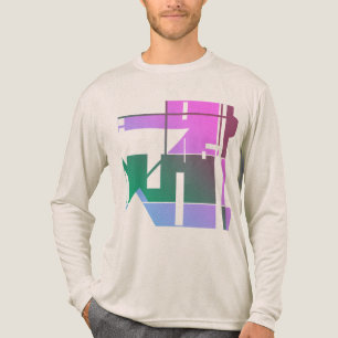 Pink Green Lavender Geometric Tribal Art Abstract Tri-Blend Shirt