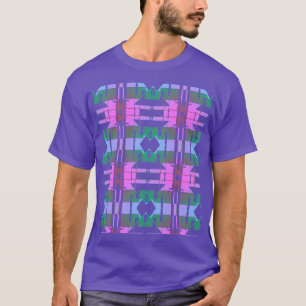 Pink Green Lavender Tribal Art Small Tiles Design T-Shirt