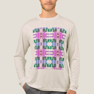 Pink Green Lavender Tribal Art Small Tiles Design Tri-Blend Shirt