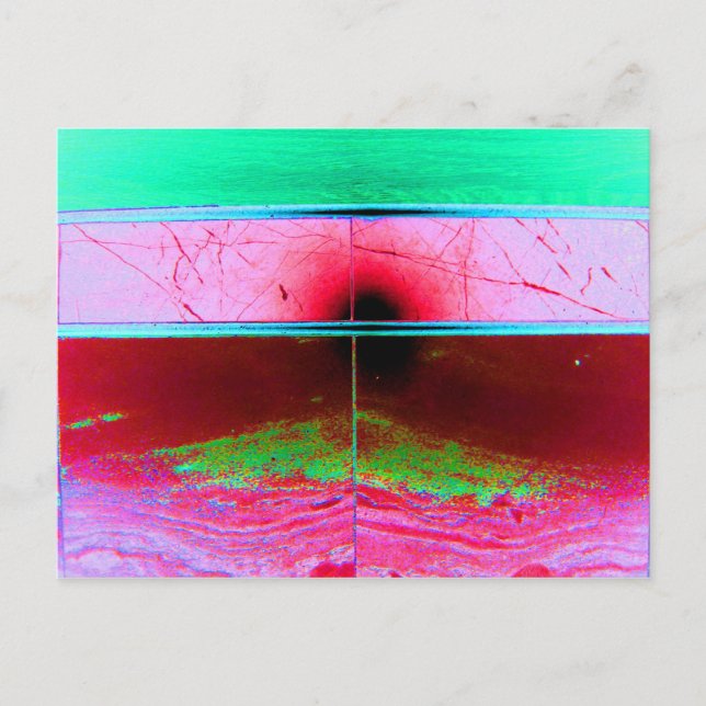 Pink Green Marble and Wood Postcard (Front)