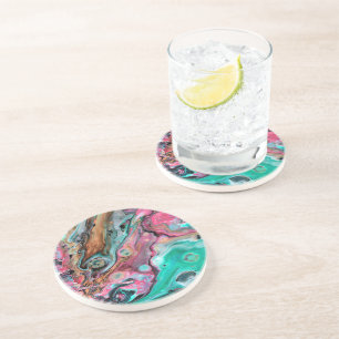 Pink & Green marble Coaster