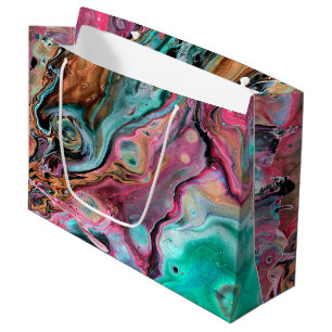 Pink & Green marble Large Gift Bag