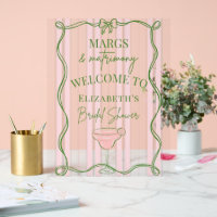 Pink & Green Margs Matrimony Bridal Shower Welcome