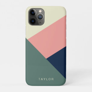 Pink & green modern minimal abstract geometric Case-Mate iPhone case