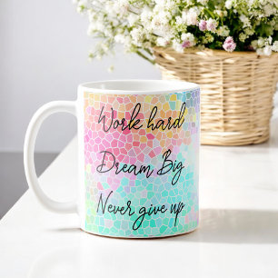 Pink Green Motivational Quote Office Entrepreneur Coffee Mug
