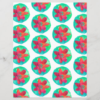 Pink Green Multicolor Tropical Flower Paper