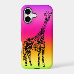 Pink & Green Neon Giraffe