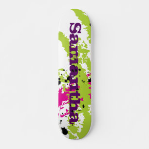 Pink Green Paint Splash Ink Comp Skateboard