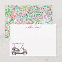 Pink & Green Palm Beach Golf Cart Personalised
