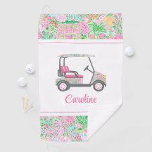 Pink & Green Palm Beach Golf Cart Personalised