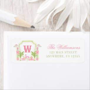 Pink & Green Palm Beach Nutcracker Monogram Crest