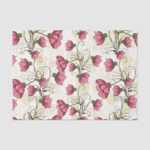 Pink & Green Peonies Pattern Tissue Paper