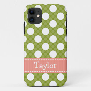 Pink Green Polka Dot Case-Mate iPhone Case