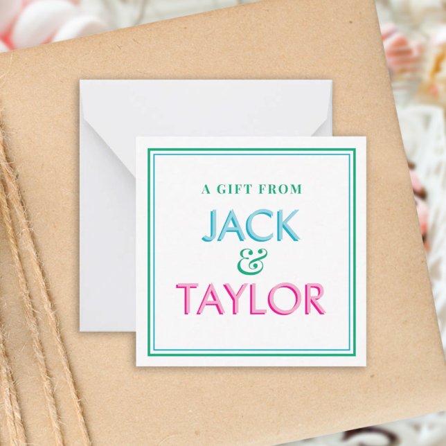 Pink & Green Preppy Personalised Sibling Gift  Card (Creator Uploaded)