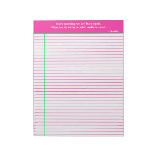 Pink & Green Quotation Personalised  Notepad