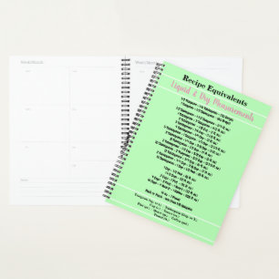 Pink Green Recipe Planner
