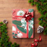 Pink Green Retro Floral Christmas Wrapping Paper<br><div class="desc">A lovely shade of pink background grounds this retro floral Christmas pattern. White flowers and green leaves mix with red berries in such an interesting design that recalls the last midcentury,  1940s and 1950s.</div>