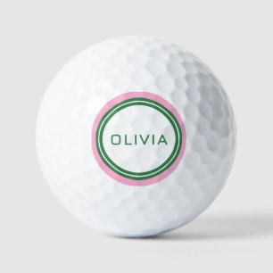 pink green retro stripe modern minimal golf balls