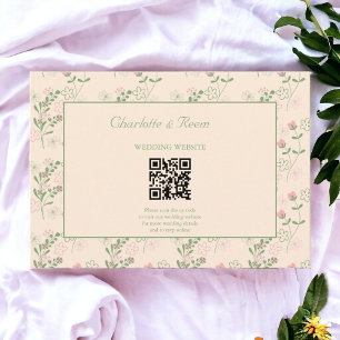 Pink Green Retro Y2K 70s Flower Pattern Enclosure Card