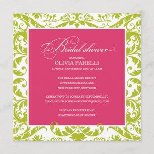 PINK & GREEN SHOWER BRIDAL SHOWER INVITE