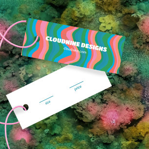 Pink Green Stripe Clothing Size Price Hangtag Card