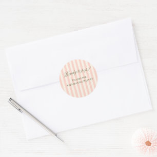 Pink & Green Striped Ready to Pop! Favour Stickers