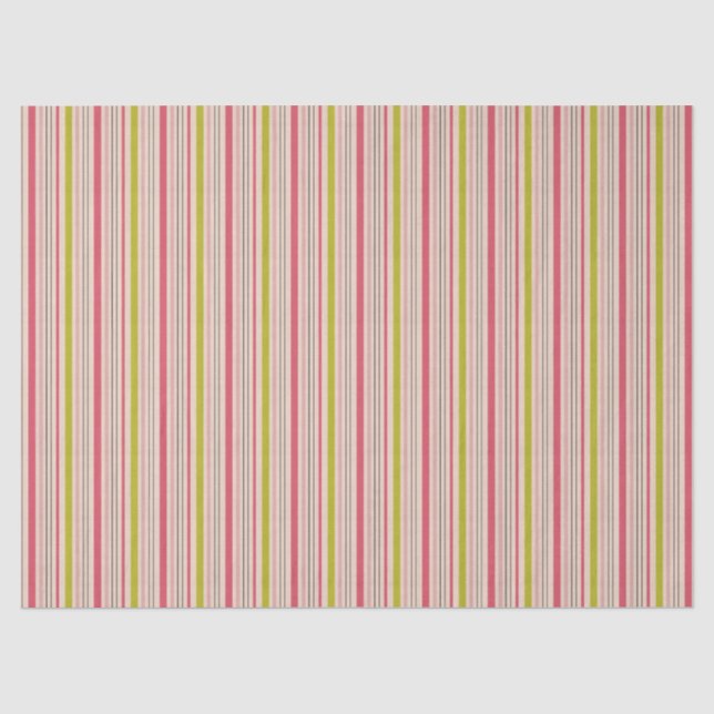 Pink & green stripes  tissue paper (Front)