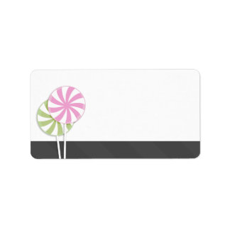 Pink & Green Swirl Lollipop Blank Label
