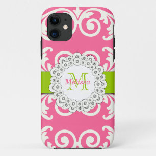 Pink Green Swirls Floral iPhone 5 Case-Mate Case