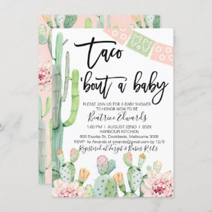Pink Green Taco Bout A Baby Baby Shower Invitation