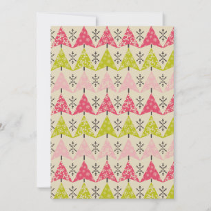 Pink & green trees Christmas/holiday party Invitation