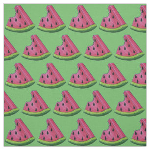 Pink Green Watermelon Slice Fruit Summertime Fun Fabric