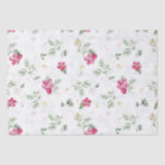 Pink, Green, White Christmas Watercolor Flowers  Tissue Paper<br><div class="desc">Pink,  Green,  White Christmas Watercolor Flowers repeating pattern</div>