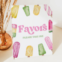 Pink Green Yellow Popsicle Party Favours Table Sig