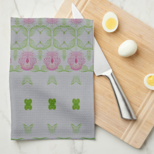 Pink Greens Tea Towel