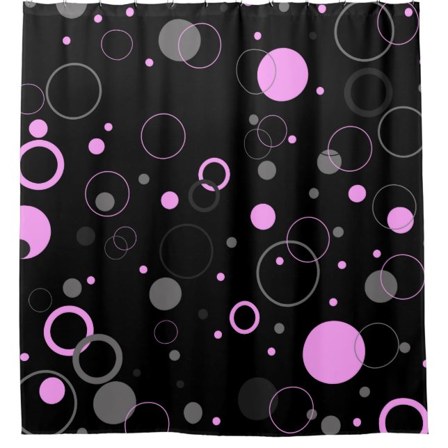 Pink Grey abstract seamless pattern with circles.  Shower Curtain (Front)