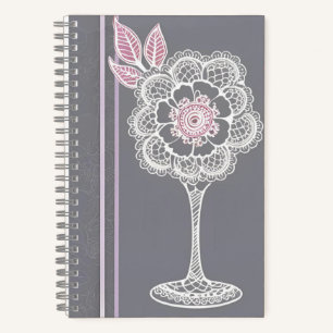 Pink & Grey Ai art Notebook